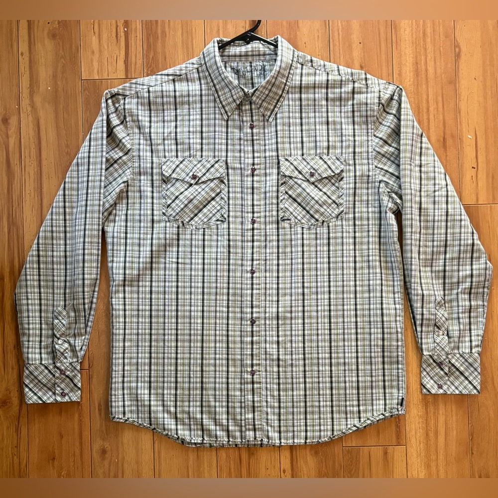 Hurley, Men’s Plaid Pearl Snap Long Sleeve Shirt, Size L